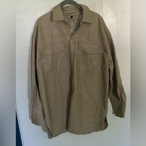 Bellivera Women’s Faux Leather Oversized Shacket, L